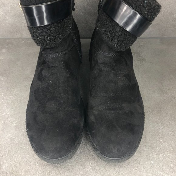 Marc Fisher Belles 2 Suede Faux Fur Ankle Boot, Black, Women's 9 - Picture 3 of 9